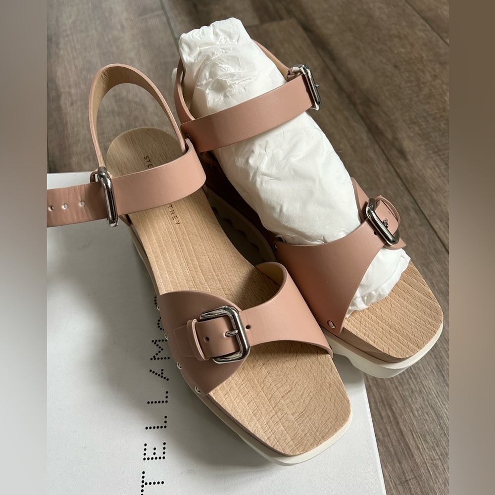 NEW STELLA MCCARTNEY Elyse Platform Sandal SZ 40 or US 10 BLUSH/ NUDE